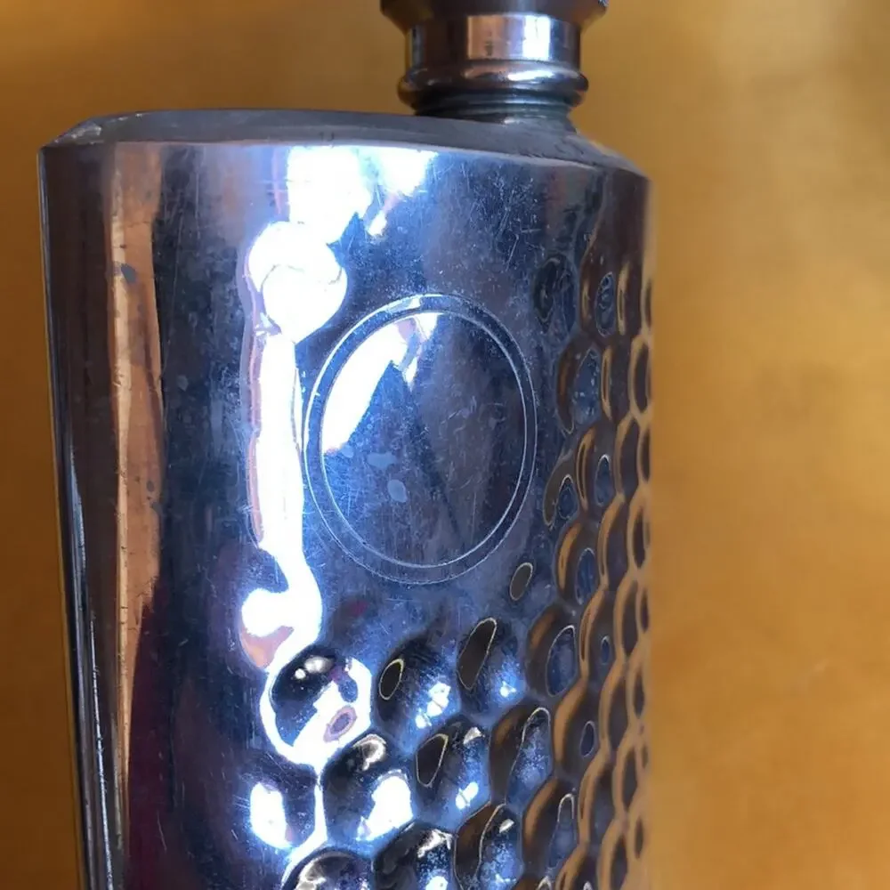 Stainless Steel‎ Dimpled Hip Flask w/ Screw Cap